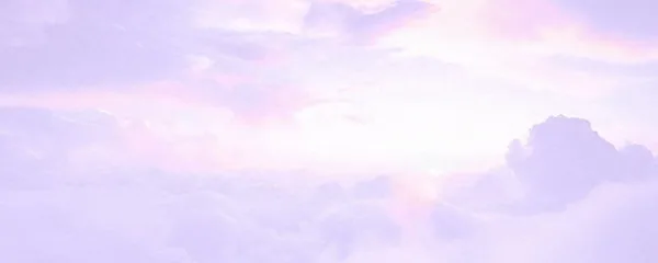 Angel banner: soft angel resting on lavender clouds