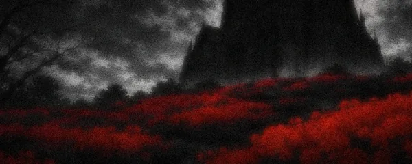 Vampire banner: bloody lace and cold glass