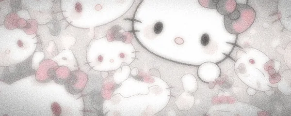 Hello Kitty banner: strawberry milk ribbon