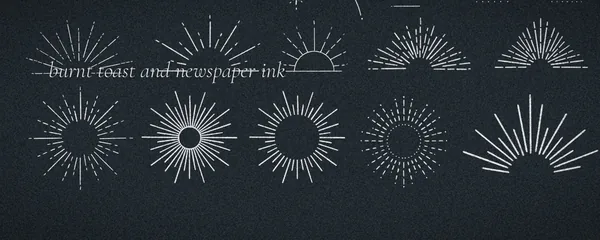 Black and white banner: monochrome film grain