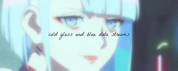 Lucy Edgerunners banner: cyberpunk moon child